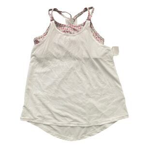 New Z by Zella Girls Size M/ 8-10Yrs White Pink Trainer Double Layer Tank Top